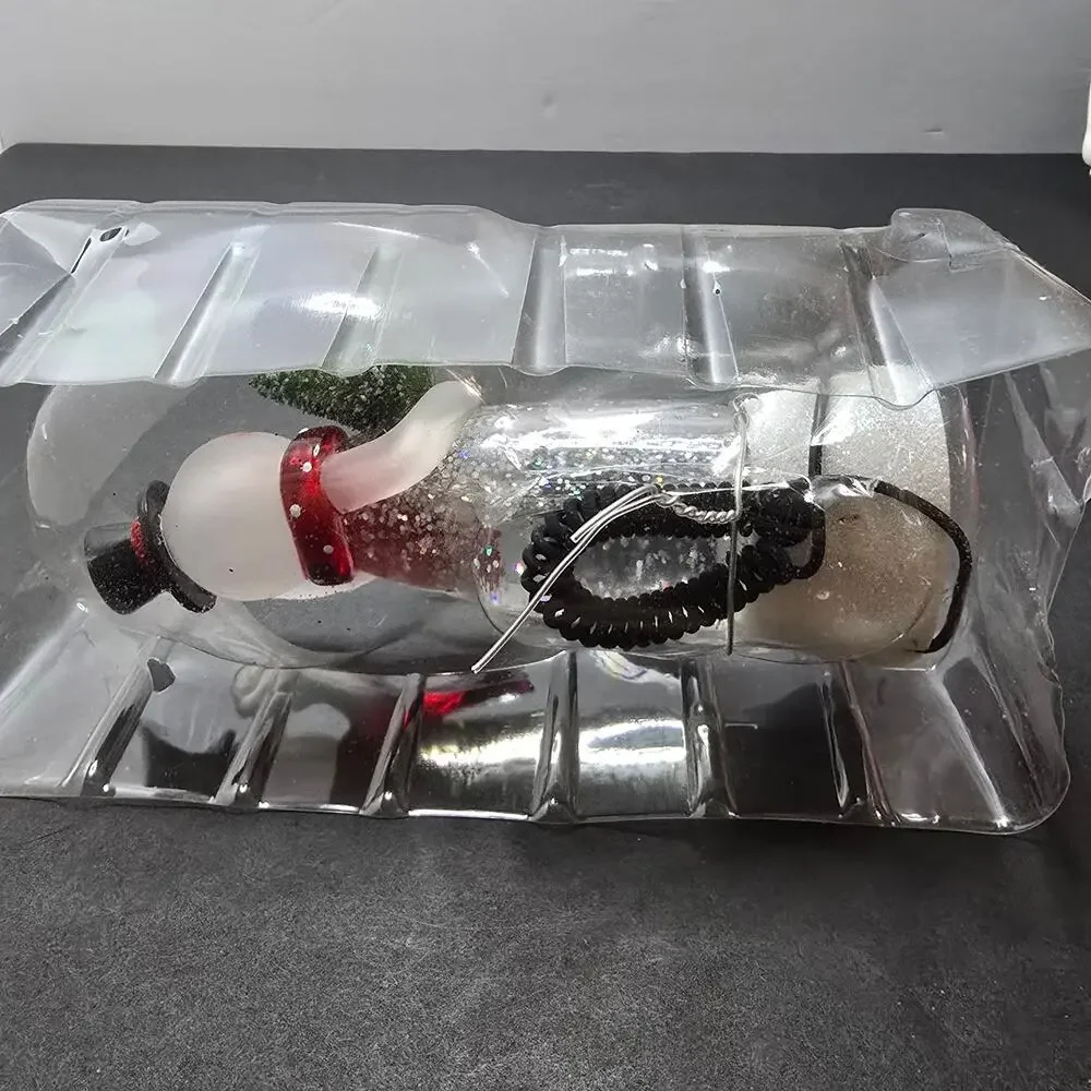 Hallmark USB Snowman Lighted Water Globe Glitter Swirl Color Changing Tested NIB